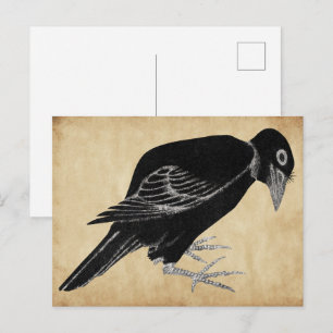 Cartão Postal Corvo de Katsushika Hokusai 1814