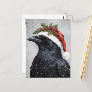 Cartão Postal Corvo de Natal