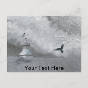 Cartão Postal Corvo e Cata-Vento