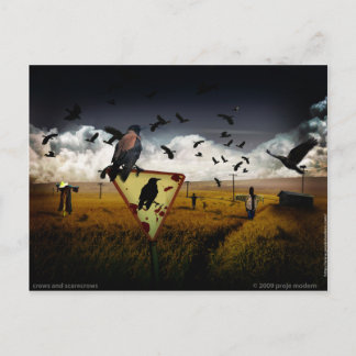 Cartão Postal corvos e espantardas