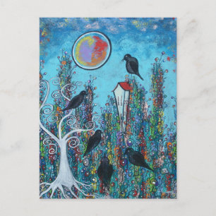 Cartão Postal Corvos Em Cartaz Esperando