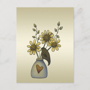 Cartão Postal Corvos primitivos Girassóis 