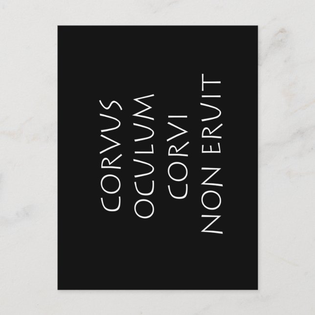 Cartão Postal Corvus oculum corvi non eruit (Frente)
