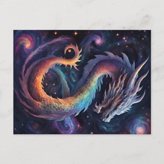Cartão Postal cosmic dragon postcard (Frente)