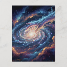 Cartão Postal Cosmic Hand of Creation — Surreal Galaxy Art