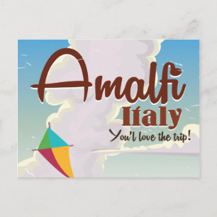 Cartão Postal costa Amalfi Itália impressão de pôster de viagem 