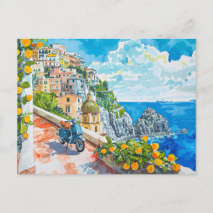 Cartão Postal Costa Amalfi, Itália - Viagem