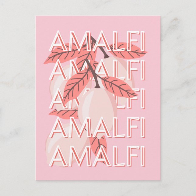 Cartão Postal Costa Amalfi, Itália Viagem Art, Summer Viagem Art (Frente)