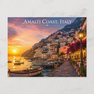 Cartão Postal Costa Amalfitana Itália Pôr do Sol Viagem