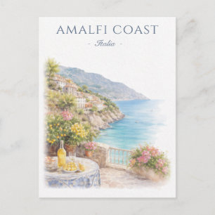 Cartão Postal Costa Amalfitana Itália Viagem Férias