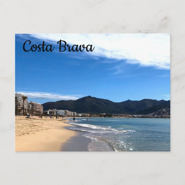 Cartão Postal Costa Brava, Espanha - Fotografia de praia (Frente)