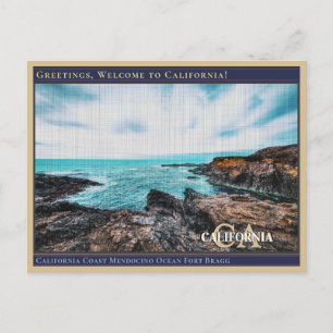 Cartão Postal Costa da Califórnia Mendocino Oceano Fort Bragg
