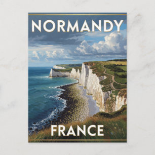 Cartão Postal Costa da Normandia França Paisagem Atlântica Dramá