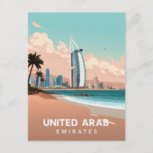Cartão Postal Costa de Dubai Viagens Vintage