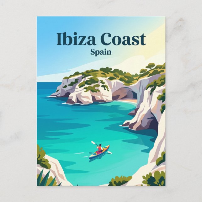 Cartão Postal Costa de Ibiza Espanha (Frente)