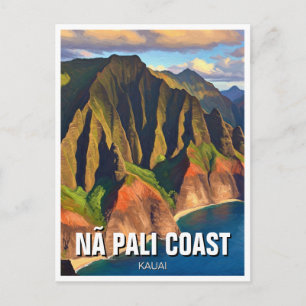 Cartão Postal Costa de Nā Pali Kauai Havaí Viagem
