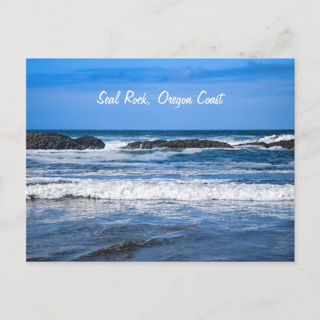 Cartão Postal Costa De Seal Rock Oregon No Oceano Pacífico (Frente)