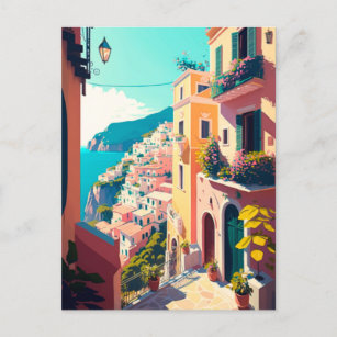 Cartão Postal Costa do Amalfi itália