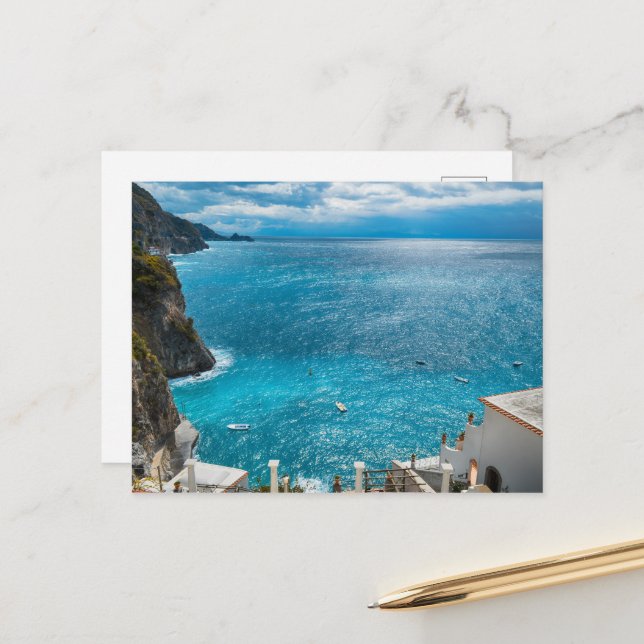 Cartão Postal Costa do Amalfi Itália (Frente/Verso In Situ)