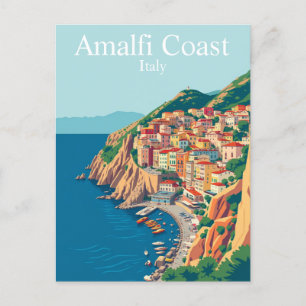 Cartão Postal Costa do Amalfi, Itália Viagem Mediterrânica