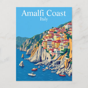 Cartão Postal Costa do Amalfi, Itália Viagem Mediterrânica