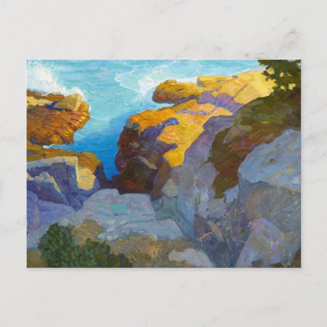 Cartão Postal Costa do Maine por Newell Convers Wyeth (Frente)