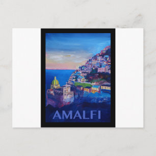 Cartão Postal Costa do Marfim de Amalfi, Retro Poster