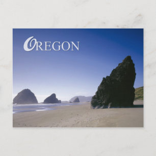 Cartão Postal Costa do Oregon com formações rochosas