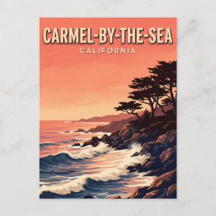 Cartão Postal Costa do Pôr do Sol Carmel Califórnia