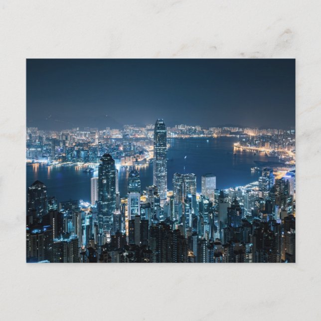 Cartão Postal Costa | Ilha de Hong Kong, Ásia (Frente)