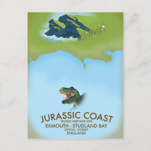 Cartão Postal Costa Jurássica Inglaterra Cartaz de viagem da Cos