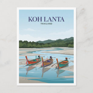 Cartão Postal Costa Leste da Ilha Lanta Noi Tailândia