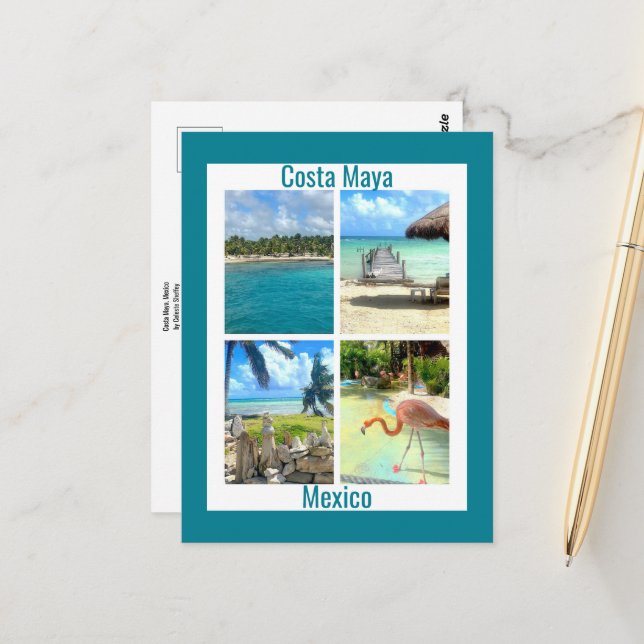 Cartão Postal Costa Maya, México (Frente/Verso In Situ)
