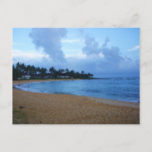 Cartão Postal costa na praia de kauai-poipu
