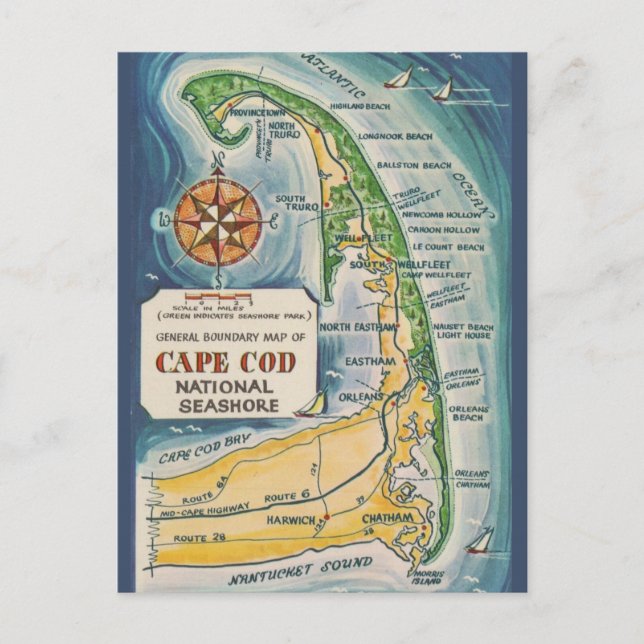 Cartão Postal Costa Nacional de Cape Cod (Frente)