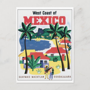 Cartão Postal Costa Oeste do México Guaymas, Mazatlan, Guadalaja