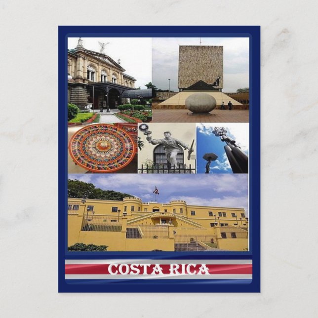 Cartão Postal Costa Rica - Mosaico - (Frente)
