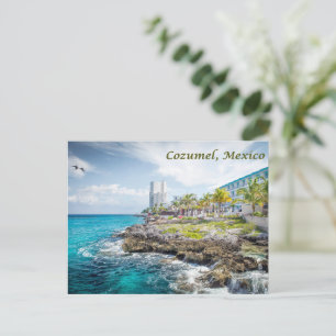 Cartão Postal Costa Rochosa de Cozumel, México