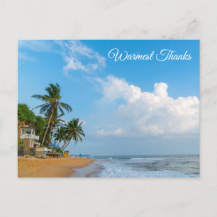 Cartão Postal Costa Tropical de Praia e Palmeiras Vista para o O
