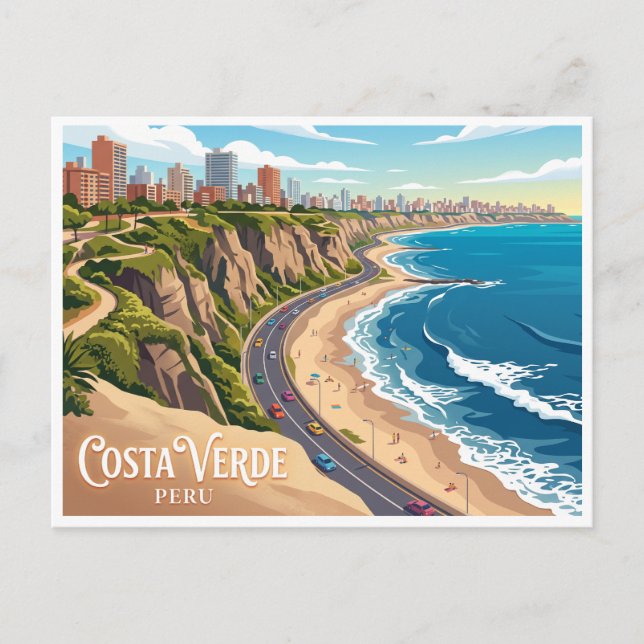 Cartão Postal Costa Verde Lima Peru (Frente)