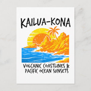 Cartão Postal Costa Vulcânica Kailua Kona Oceanos Pacífico Sóis