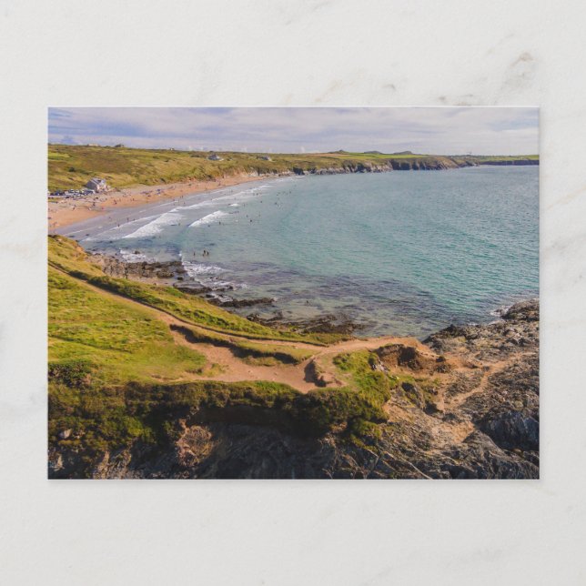 Cartão Postal Costeira View Whitesands Bay Pembrokeshire Wales (Frente)