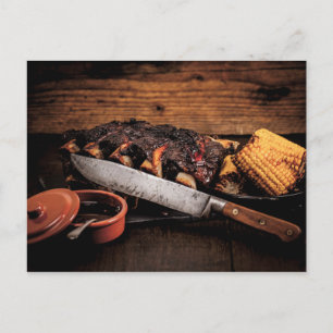 Cartão Postal Costelas de carne e milho.
