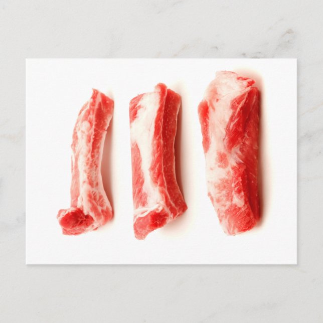 Cartão Postal Costelas sobressalentes em bruto (Frente)