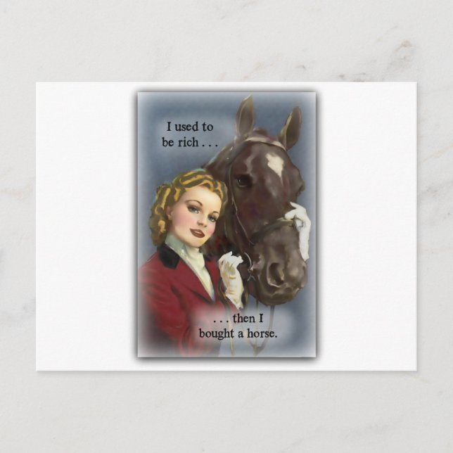 Cartão Postal Costumava ser rico, comprei um cavalo (Frente)