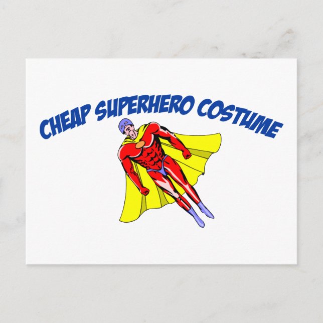 Cartão Postal Costume de Super Herói Barato (Frente)