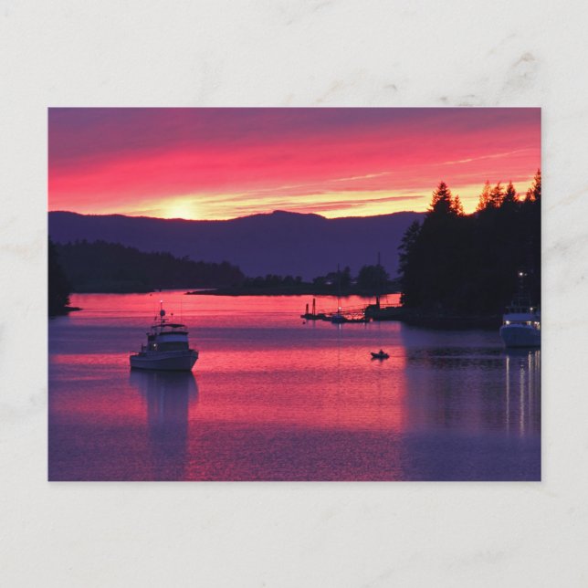 Cartão Postal Costura do Oceano com Barcos em Porto (Frente)