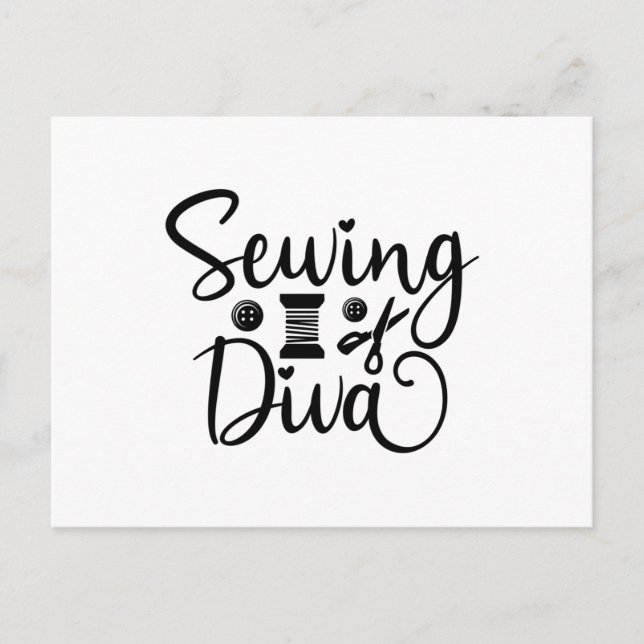 Cartão Postal Costureira Diva (Frente)