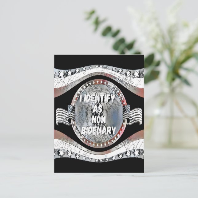 Cartão Postal Cota Anti Joe Biden, Eu Identifico Como Não-Bidená (Em pé/Frente)