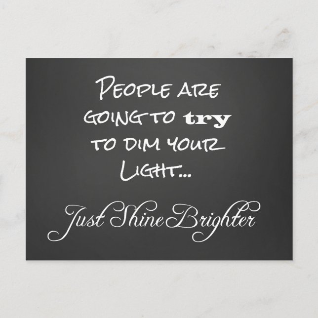 Cartão Postal Cota Brilhante Motivacional (Frente)